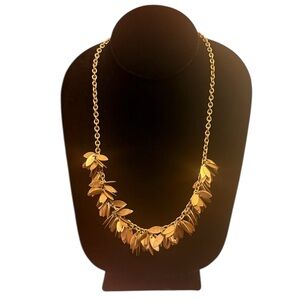 Vintage J. Crew Gold Leaf Necklace 20”